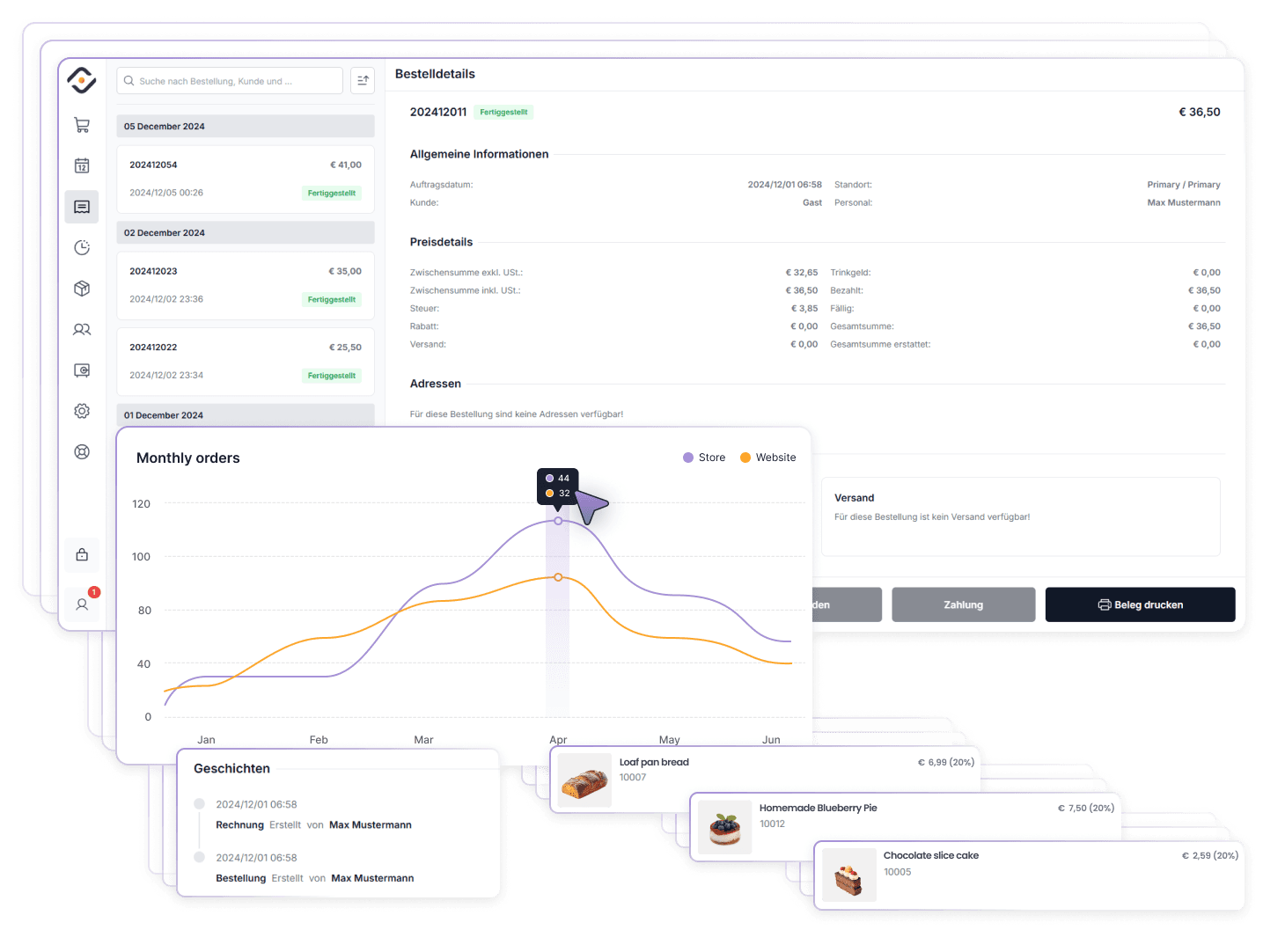 Perfect documentation of completed orders